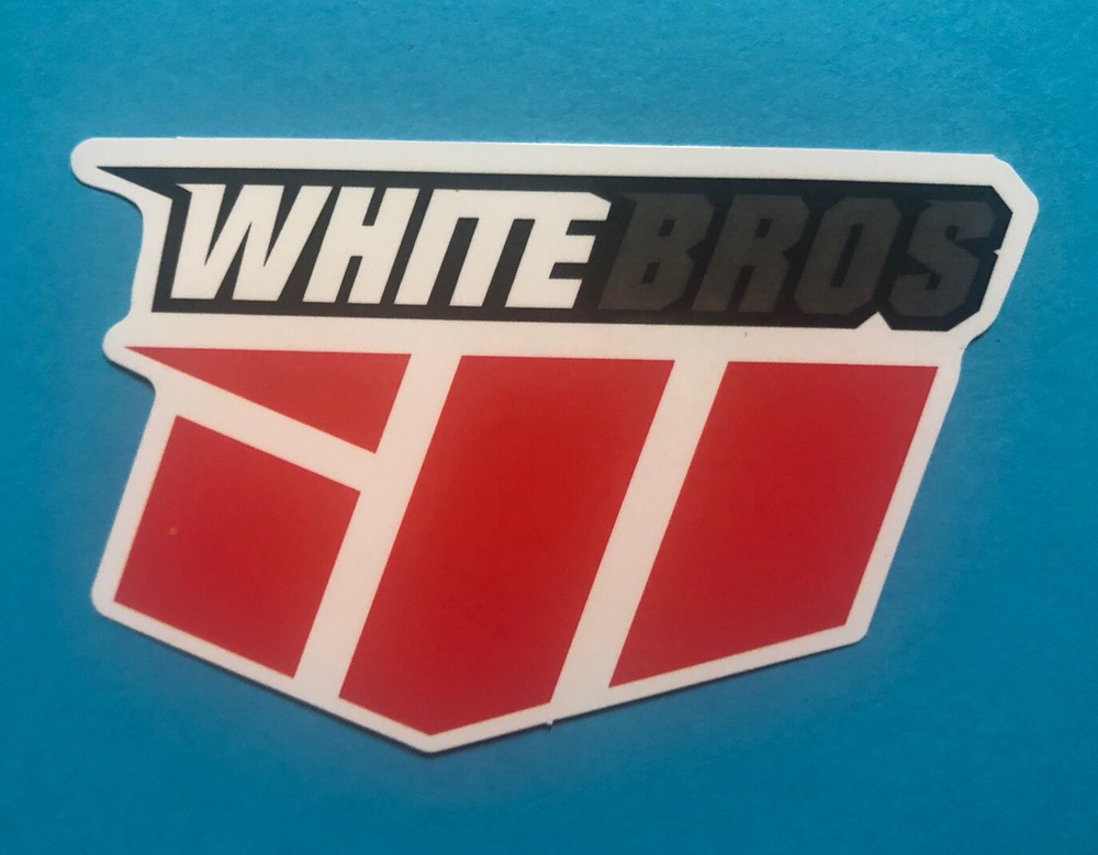 White Bros Sticker. Free Ship *Glossy* Approx: 3”X2” Self Adhesive.