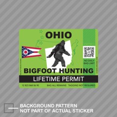 Ohio Bigfoot Hunting Permit Sticker Decal Vinyl Sasquatch Lifetime