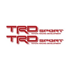 2 TRD Sport Decals For Toyota Tacoma Tundra Bedside Vinyl Sticker Pair Red