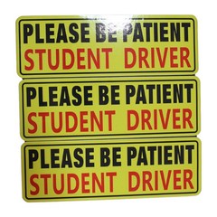 3 Pcs Bumper Sticker Decal Magnet Car Signs Please Be Patient Student Driver Car
