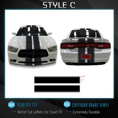 For 2010-2014 Charger Full Body Rally Racing Stripes Graphic Decal – Matte Vinyl