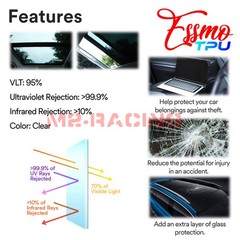 TPU Essmo Security Clear Glass Car Auto Sunroof VLT70% UV99% Windshield Sunshade