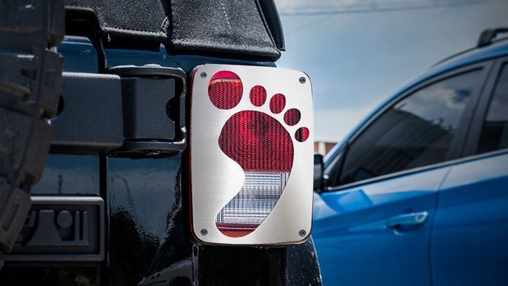 Footprint Tail Light Covers 2p for 2018 Jeep Wrangler [Stainless Steel/Brushed]