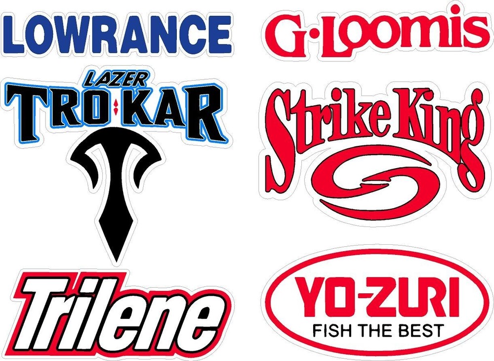 6 PK Boat Carpet Graphics 005 Marine Fishing (Each one is 8-9 Inches Wide)