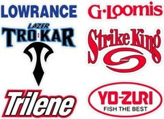 6 PK Boat Carpet Graphics 005 Marine Fishing (Each one is 8-9 Inches Wide)