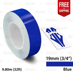 BLUE 3/4″ 19mm Roll PIN STRIPE Car Striping Trim Line TAPE Decal Vinyl Sticker