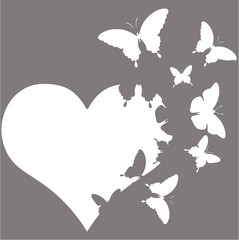 Elegant Heart & Butterfly Vinyl Decal for Cars – 6-Inch UV Resistant Sticker