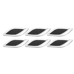 3D Chrome Metal Sticker Fake Air Vent Trim Fit For Car Fender Hood Intake Decor