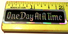 Decal One Day At A Time 2″ x 1/2″ Black Alcoholics Anonymous AA Sticker emblem