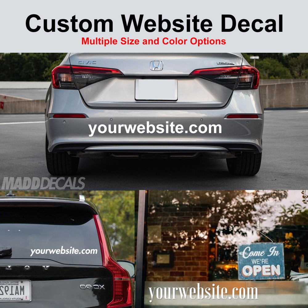 Custom Website Decal Sticker – Business Window Car Truck Advertising Sign