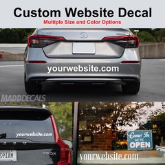 Custom Website Decal Sticker – Business Window Car Truck Advertising Sign
