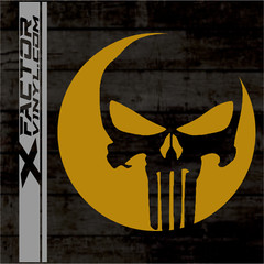 Circular Punishment Skull Vinyl Decal 4 Sizes/14 Colors FREE SHIPPING Harley