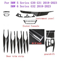 For BMW 5 Series G30 2018-2022 5D Carbon Fiber Pattern Interior DIY Trim Decals