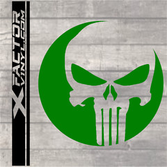 Circular Punishment Skull Vinyl Decal 4 Sizes/14 Colors FREE SHIPPING Harley