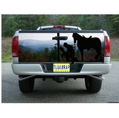 T99 HORSE COWBOY PRAYING Tailgate Wrap Vinyl Graphic Decal Sticker LAMINATED