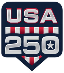 🦅USA 250 Jersey Patch Styled Vinyl Decal Sticker 2″-18″ You Choose Size!🎆