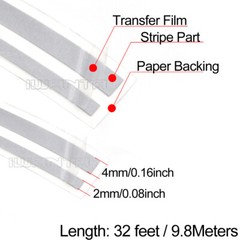 One Roll 1/12″ & 1/6″ Silver Grey Pinstriping Pin Stripe DIY Vinyl Decal Sticker