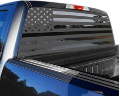 Black American Flag Rear Window Decal for Truck, Rear Window Decal 66″x20″
