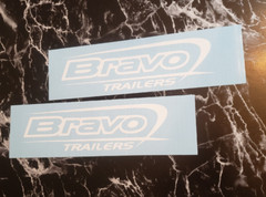 Bravo trailers Replacement TRAILER DECALs Stickers 18″ Gloss White (2) Fast USA!