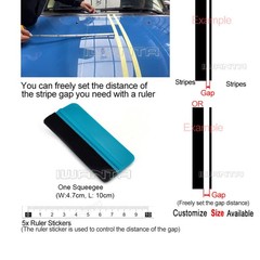 4″ & 1/2″ DIY Black Racing Stripes Car Hood Vinyl Tape Sticker Body Decals 72″