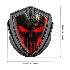 Skull 3D Metal Shield Emblem Sticker Car for Fender Bonnet