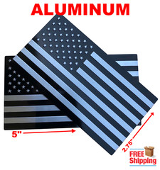 (2 PACK) 3D METAL American Flag Sticker Decal Emblem Truck, Car 5″ x 2.75″