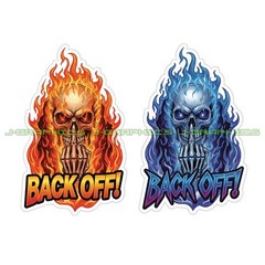 Back Off Vinyl Decal Sticker Bumper Humper Tailgating Car Bike Helmet 2 Pack B