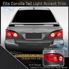 For 2003-2008 Toyota Corolla Tail Light Eyelid Eyebrow Trim Overlay Decals Matte