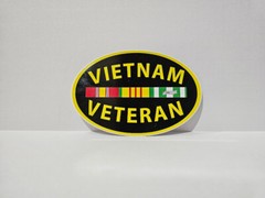 Vietnam War Veteran Decal/Sticker Car Window Oval 5 Inch Die Cut Army Marine