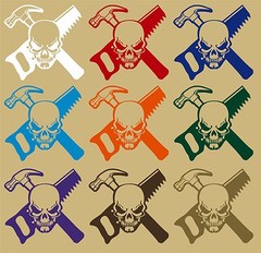Carpenter Skull Construction Worker Builder Car Truck Window Vinyl Decal Sticker