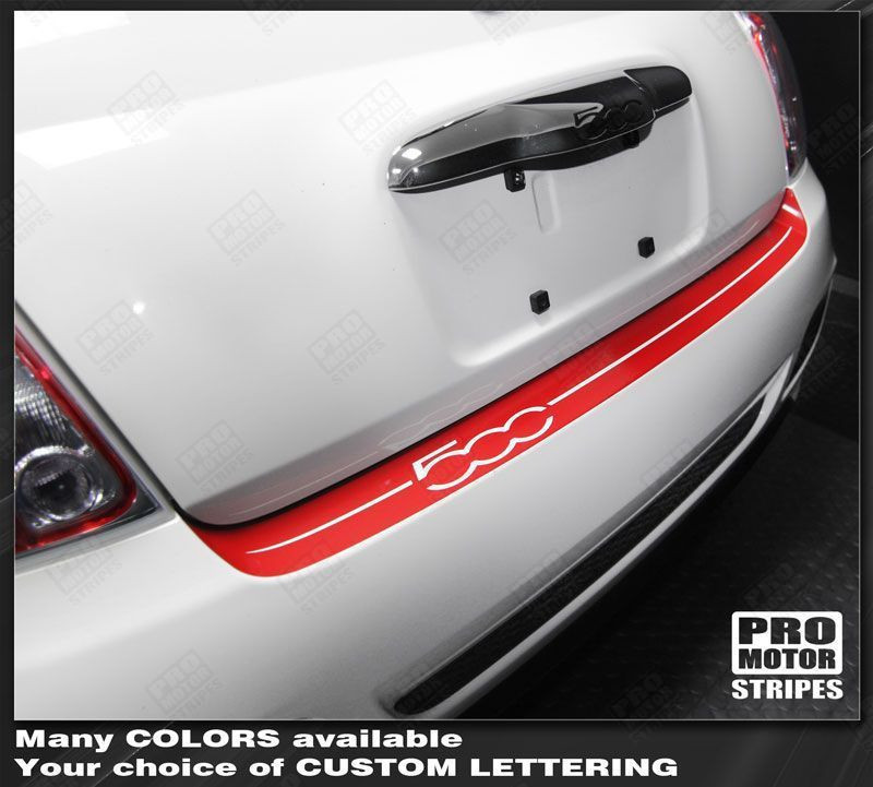 Fiat 500 Sport Rear Bumper Top Highlight Stripe Decal 2012 2013 2014 2015
