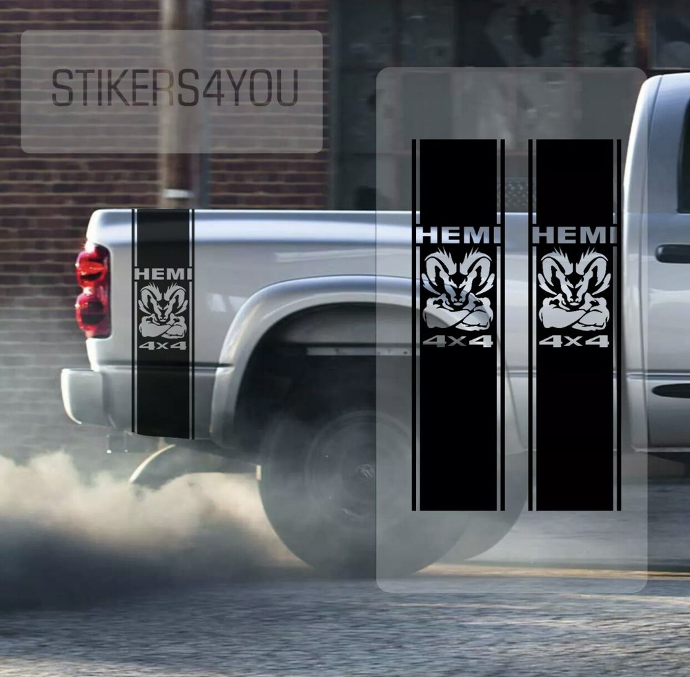 2pcs 1500 Side Stripe body Decals graphics vinyl sticker logo