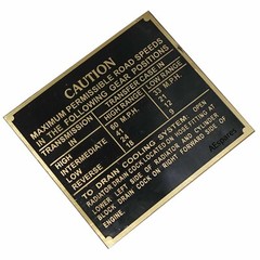 Brass Black Dash Data Plate 3 Unit For Jeeps Willys Ford CJ2A CJ3A CJ3