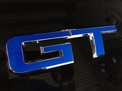 Ford Mustang GT Rear Emblem Reflective Blue Vinyl Overlay