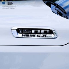 RAM 1500 Hood Emblem Overlay Decals L&R Black & White American Flag Fits