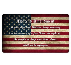 2nd Amendment Grunge Flag 5″ Wide Sticker | Waterproof Laminated Vinyl Decal