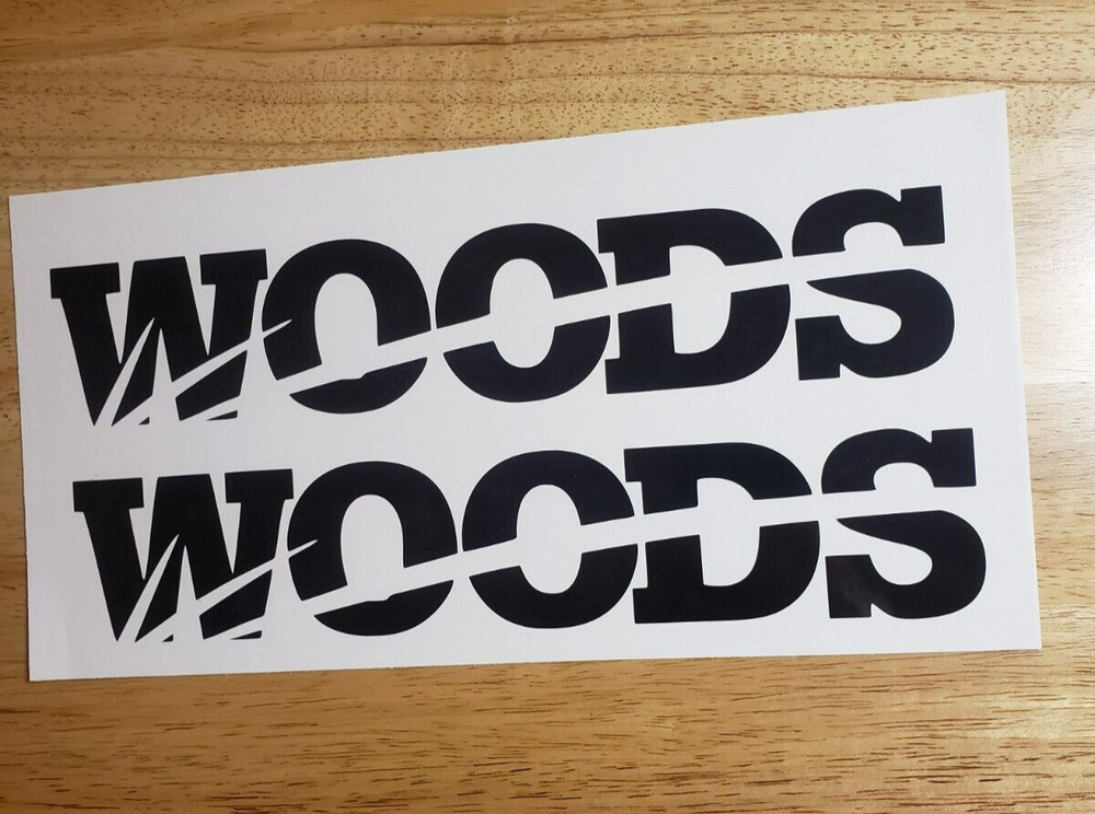 Woods Attachments 12” Decals x2 Farm Equipment Vinyl Decals Stickers gloss black
