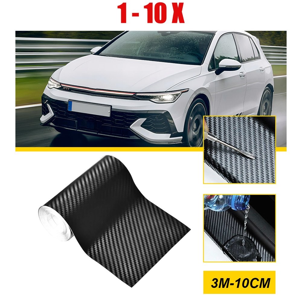 1-10PCS Carbon Fiber 5D Textured Vinyl Wrap Sticker Decal Film Sheet DIY 10CM*3M