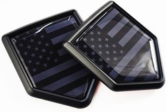 2 Pack All Black American Flag Car Decals – Universal Fit, Waterproof & UV-Re…