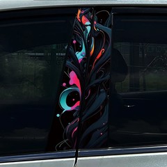 2x Black Funny Creative Car Center Pillar Sticker Auto B Pillar Protective Film