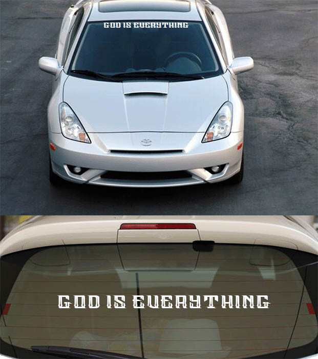 God is Everything Windshield Decal Sticker Jesus Front/Back Car Truck SUV #E