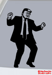 PRESIDENT DONALD TRUMP DANCING Vinyl Decal Sticker Car Rear Window MAGA DANCE