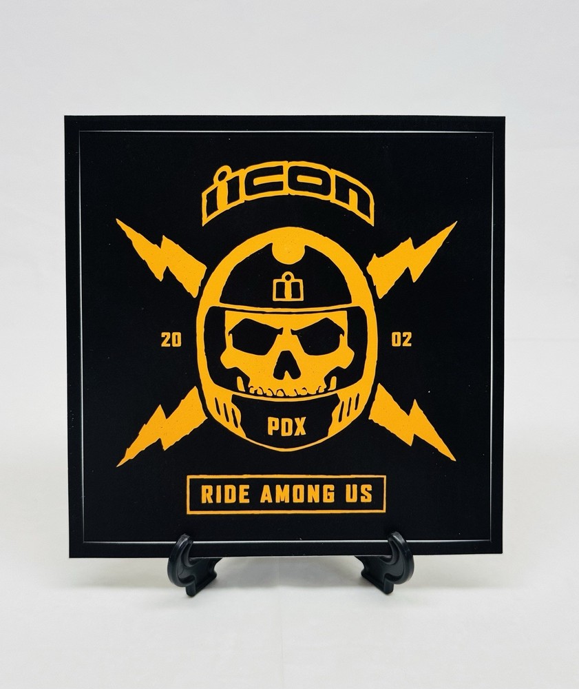 NEW Icon Helmets Large Sticker Matte Finish Self Adhesive Motorcycle Sportbike