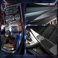 Black Car Interior Wrap Sticker 6D Carbon Fiber Vinyl Film Car Auto Decal + Tool