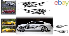Glitter Finish Flame Graphics Car Decals for Unique Vehicle Personalization