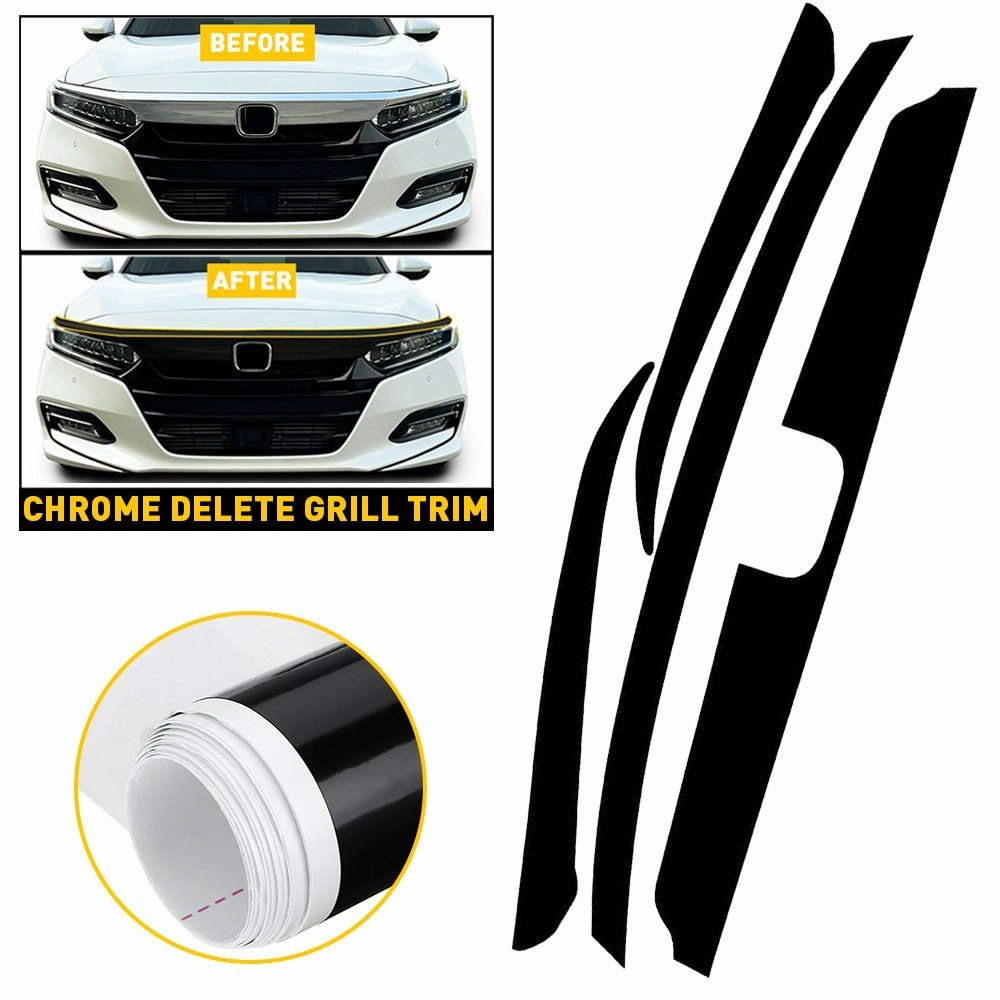 For Honda Accord 2018-2020 Front Grille Chrome Delete Blackout Precut Vin M