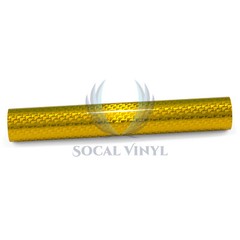 PET Squadron Carbon Fiber Gloss Gold Car Vehicle Vinyl Wrap Decal Sheet Sticker
