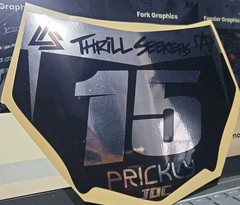 15 MOTOCUTZ Number Plate Decal – (Black/Chrome/Gloss) – Item#198