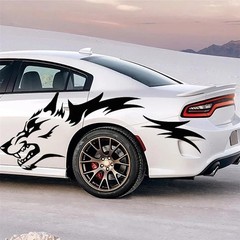 2PCS Wolf Graphics Car Decal Car Body Side Sticker Self-Adhesive Exterior Decor