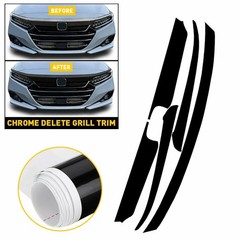 Chrome Delete Blackout Overlay for 2021-2022 Honda Accord Front Upper Gri B